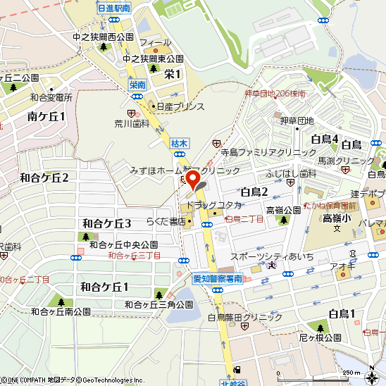 タイヤ館日進東郷付近の地図